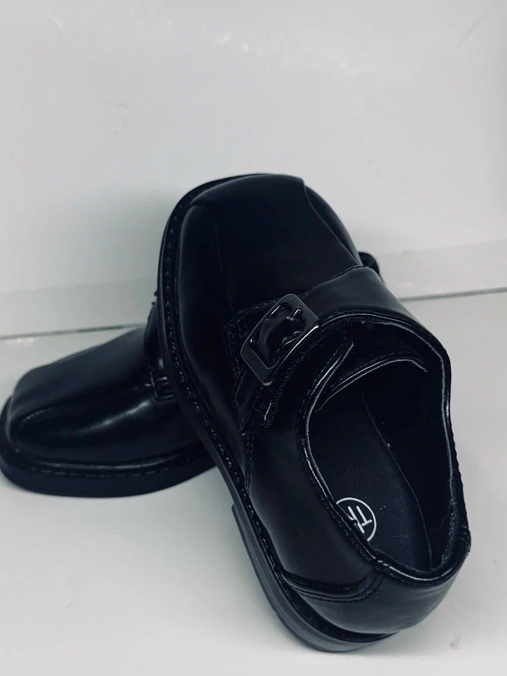 TKS Boys Black Monk Strap Dress Shoes, Size US 6M / Curtis Style Slip-On Loafers
